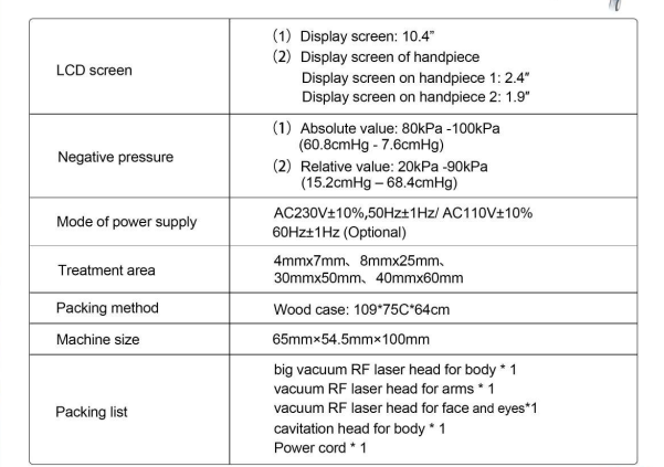 VACUUM RF LASERCAVITATION MASSAGEBODY SLIMMING MACHINE - Image 2